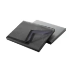 Folded gray scarf in black gift box