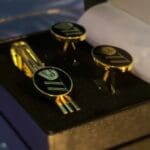 Luxury cufflinks in a presentation box