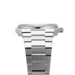 Close-up of stainless steel watch bracelet