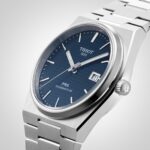 Tissot PRX stainless steel watch with blue dial