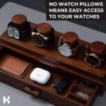Wooden watch organizer with watches and accessories