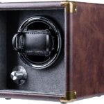 Brown leather single watch winder