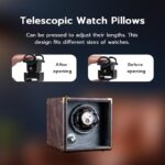 Watch winder with telescopic watch pillows
