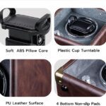 PU leather car armrest organizer with cupholder