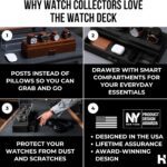 Watch deck organizer with posts and storage drawer