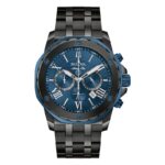 Bulova men's blue dial chronograph watch