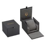 Open and closed Bulova watch boxes